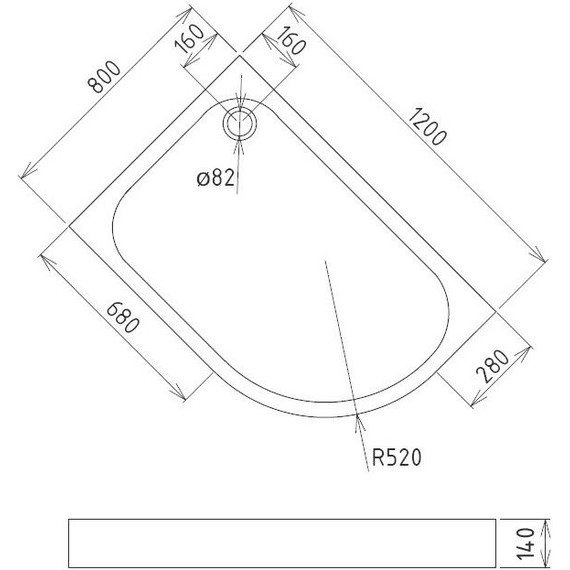 Поддон акриловый Gemy 120x80 см ST18 L фото 2