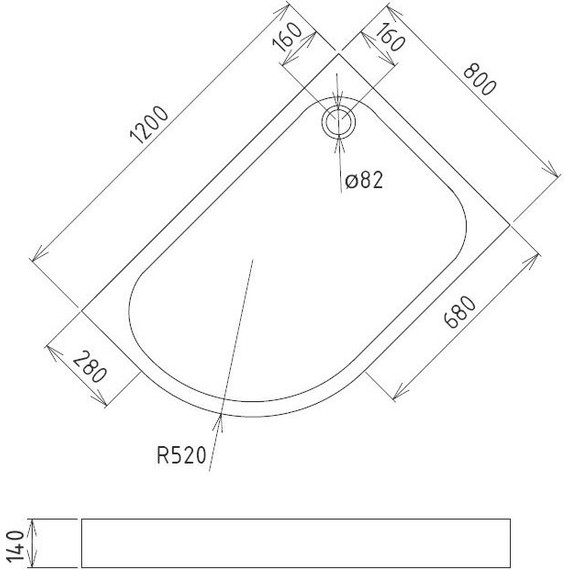 Поддон акриловый Gemy 120x80 см ST18 R фото 2