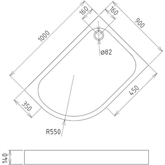 Поддон акриловый Gemy 100x90 см ST19 R - 2 Поддон акриловый Gemy 100x90 см ST19 R фото 2