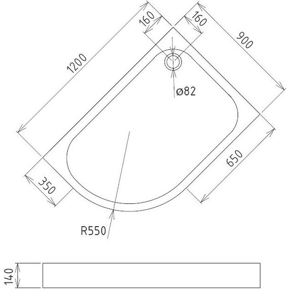Поддон акриловый Gemy 120x90 см ST20 R фото 2