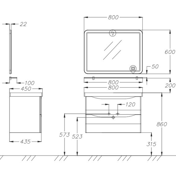 Тумба подвесная с раковиной Opadiris Элеганс 80 см, белый матовый - 8 Тумба подвесная с раковиной Opadiris Элеганс 80 см, белый матовый фото 8