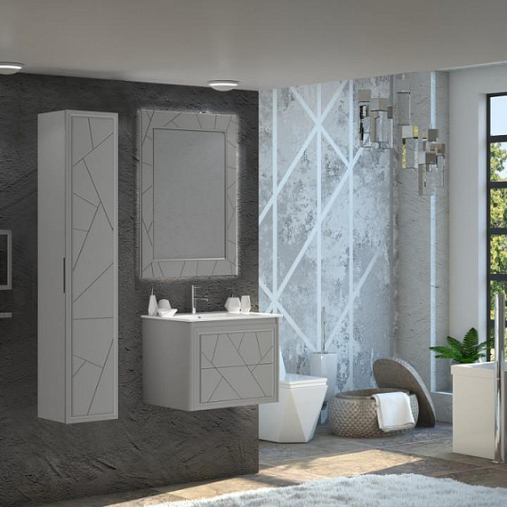 Пенал подвесной Opadiris Луиджи 35 см, универсальный, серый матовый - 4 Пенал подвесной Opadiris Луиджи 35 см, универсальный, серый матовый фото 4