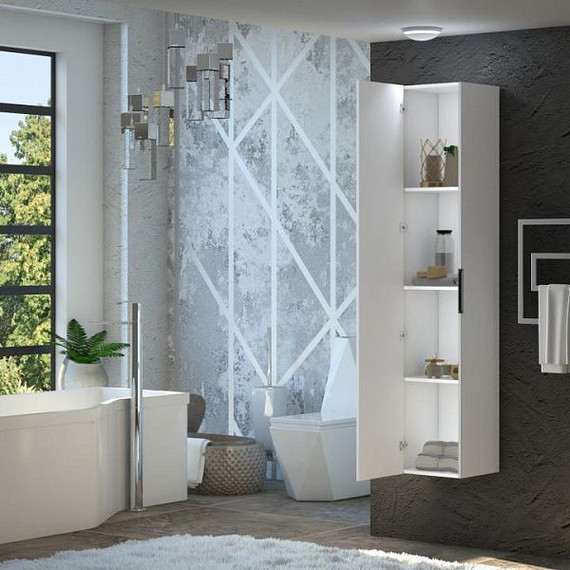 Пенал подвесной Opadiris Луиджи 35 см, универсальный, белый матовый - 3 Пенал подвесной Opadiris Луиджи 35 см, универсальный, белый матовый фото 3