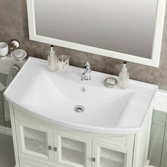 Тумба напольная с раковиной Opadiris Омега 85 см, слоновая кость фото 6