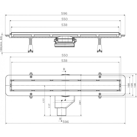 Душевой трап с поддоном Pestan (BETTOSERB) Confluo Frameless Line 55 см 40007821SS, хром матовый (под плитку) фото 13