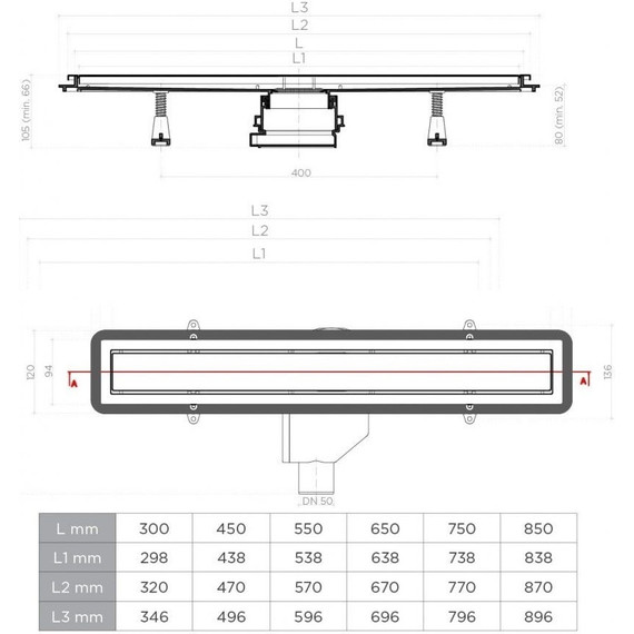 Трап Pestan (BETTOSERB) Confluo Premium Black Glass Line Gold 75 см 13100117, нержавеющая сталь/стекло, золото/черный, Цвет производителя: чёрный, золото, Размер трапа: 750 фото 8