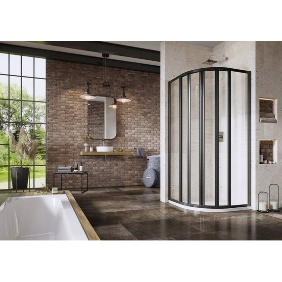 Душевое ограждение Ravak Supernova SKKP6 80 см 3204O302Z1 чёрный/прозрачное фото 2