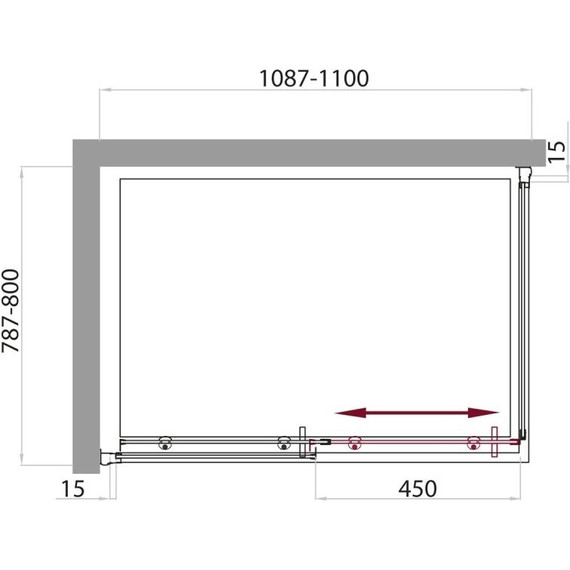 Душевое ограждение BelBagno 110x80 см UNO-AH-1-110/80-P-Cr, хром/текстурное фото 8