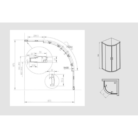 Душевое ограждение Ravak Blix XP2CP4 90 см 70508014 алюминий/прозрачное (комплект) - 3 Душевое ограждение Ravak Blix XP2CP4 90 см 70508014 алюминий/прозрачное (комплект) фото 3