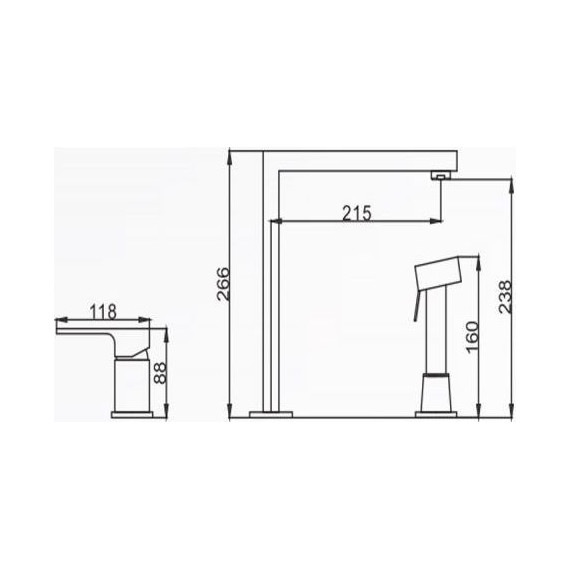 Смеситель для кухни Oulin OL-CS9622K, сатин - 2 Смеситель для кухни Oulin OL-CS9622K, сатин фото 2