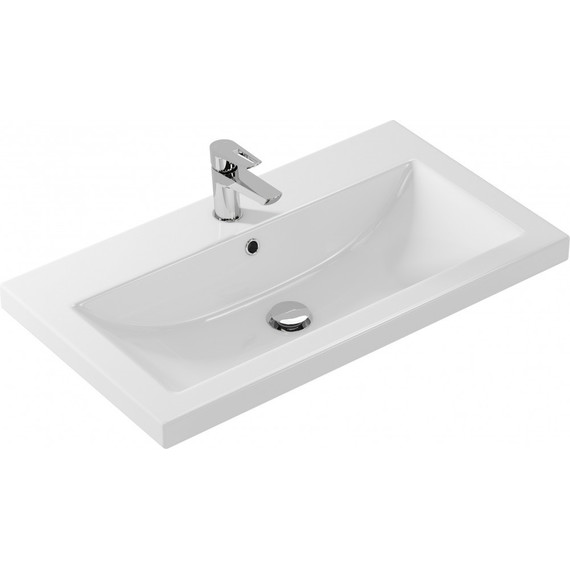 Тумба подвесная с раковиной Cersanit Lara 80 см A63416, орех фото 10