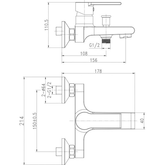 Смеситель для ванны Cersanit Brasko Black А63108, черный, Цвет производителя: чёрный - 12 Смеситель для ванны Cersanit Brasko Black А63108, черный, Цвет производителя: чёрный фото 12