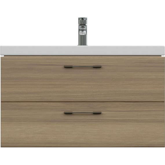 Тумба подвесная с раковиной Cersanit Lara 80 см A63416, орех фото 7