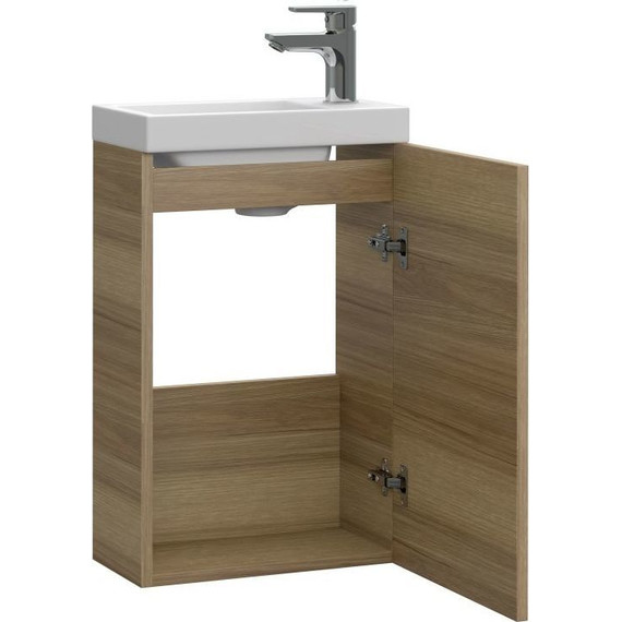 Тумба подвесная с раковиной Cersanit Lara 40 см A63420, орех фото 4