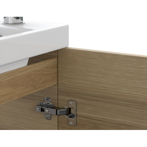 Тумба подвесная с раковиной Cersanit Lara 40 см A63420, орех фото 5