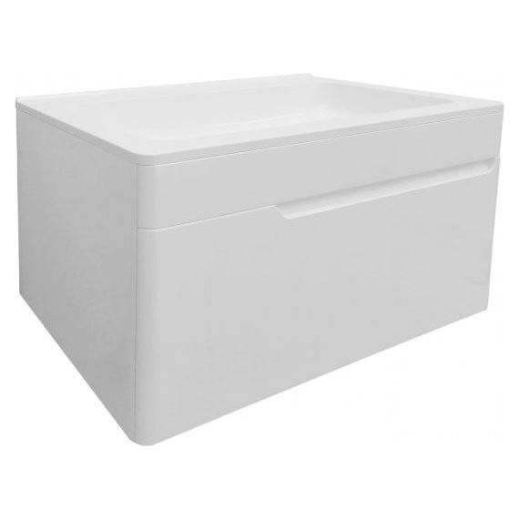 Тумба подвесная с раковиной Эстет Kare Luxe 80 см (1 ящик) ФР-00005718 фото 