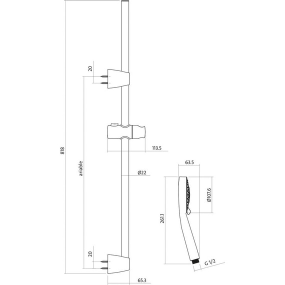 Душевой гарнитур Cersanit Neno А63068 фото 10