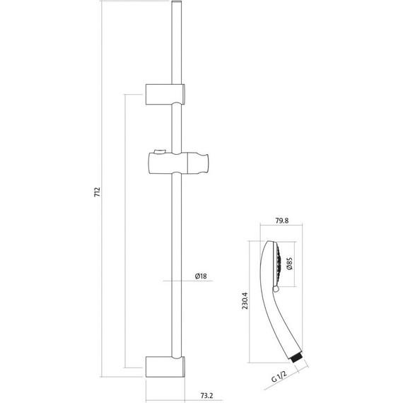Душевой гарнитур Cersanit Vibe А63067 фото 10