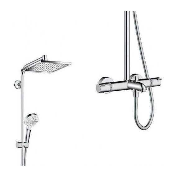 Душевая стойка Hansgrohe Crometta E 240 1jet Showerpipe 27298000 - 2 Душевая стойка Hansgrohe Crometta E 240 1jet Showerpipe 27298000 фото 2