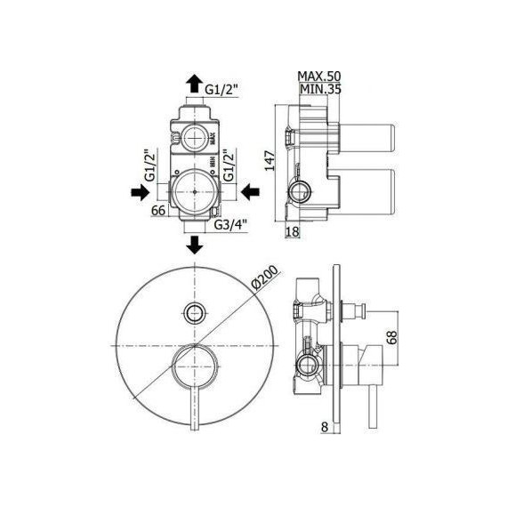 Смеситель для душа Paffoni Light LIG015BO, белый матовый фото 2