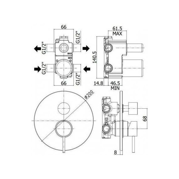 Смеситель для душа Paffoni Light LIG019BO (3 положения), белый матовый фото 2