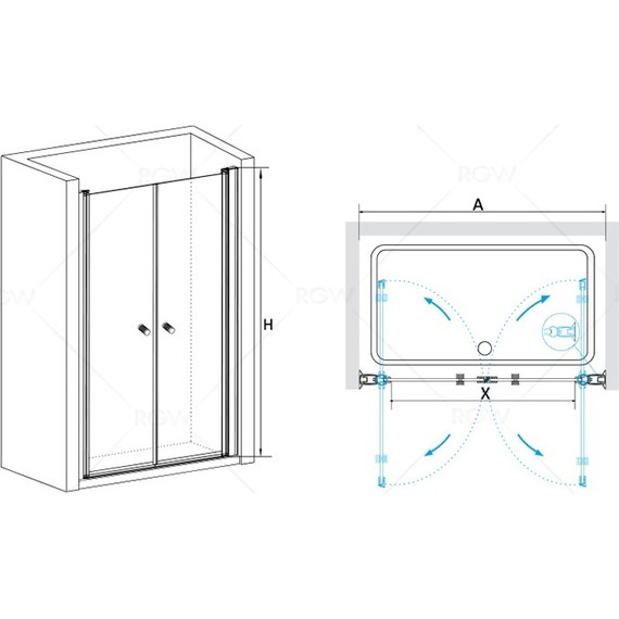 Душевая дверь RGW PA-04 100 см 04080400-11, хром/прозрачное - 3 Душевая дверь RGW PA-04 100 см 04080400-11, хром/прозрачное фото 3