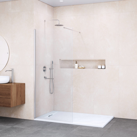 Душевая перегородка RGW WA-002 80x195 см 35100208-11 с кронштейном в комплекте, хром/прозрачное фото 