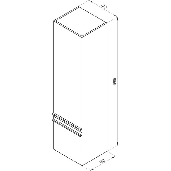 Пенал подвесной Ravak Clear SB 40 см L фото 2