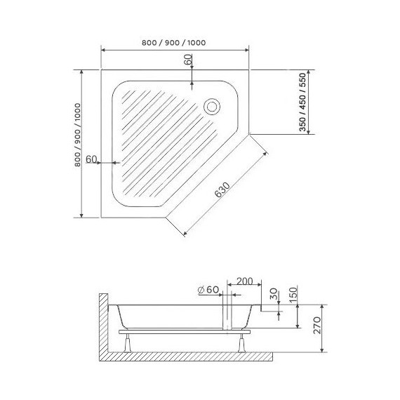 Поддон акриловый RGW Acrylic BT/CL-S-A 90x90 см 16180599-51 - 4 Поддон акриловый RGW Acrylic BT/CL-S-A 90x90 см 16180599-51 фото 4
