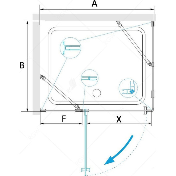 Душевое ограждение RGW HO-044 100x120 см 350604402-11 (стекло 8 мм), хром/прозрачное фото 3