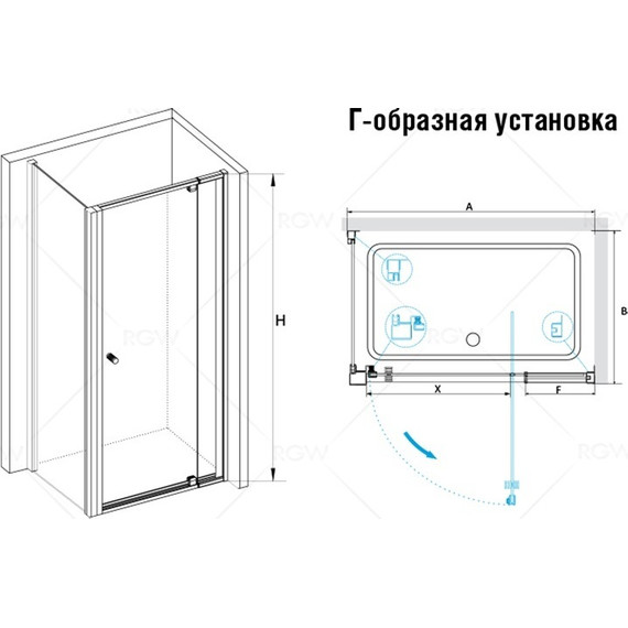 Душевое ограждение RGW PA-32B 80x80 см 04083288-014, черный/прозрачное фото 4