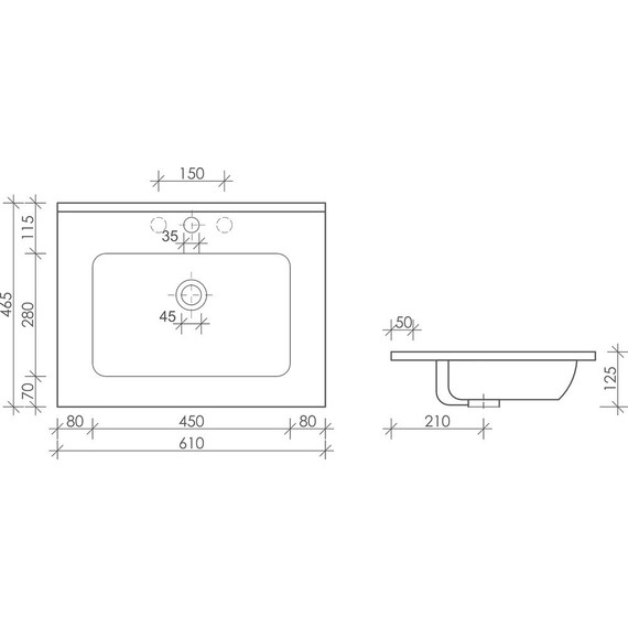 Раковина врезная на столешницу Ceramicanova Element 61 см CN7001 - 2 Раковина врезная на столешницу Ceramicanova Element 61 см CN7001 фото 2