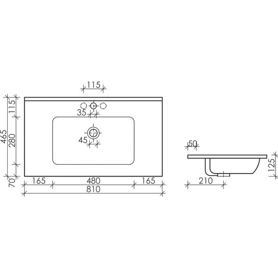 Раковина врезная на столешницу ceramicanova Element 81 см CN7005 фото 2