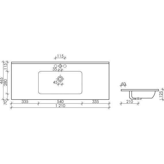Раковина врезная на столешницу ceramicanova Element 121 см CN7006 - 2 Раковина врезная на столешницу ceramicanova Element 121 см CN7006 фото 2