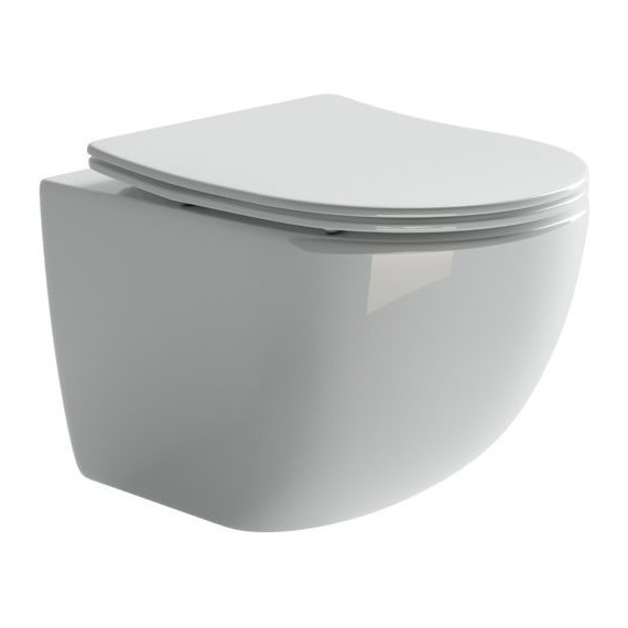 Унитаз подвесной ceramicanova Forma Rimless CN3009 с тонкой крышкой микролифт фото 