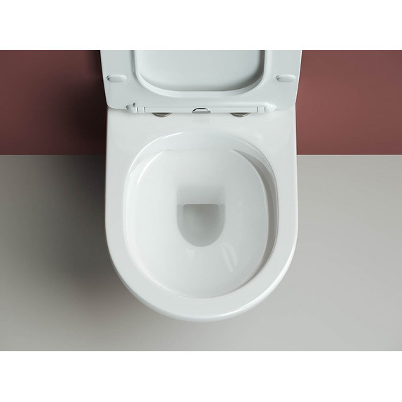 Унитаз подвесной ceramicanova Forma Rimless CN3009 с тонкой крышкой микролифт фото 6