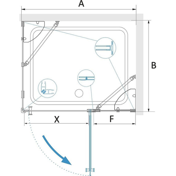 Душевое ограждение RGW HO-44 100х90 см 01064490-11 (стекло 8 мм), хром/прозрачное фото 5
