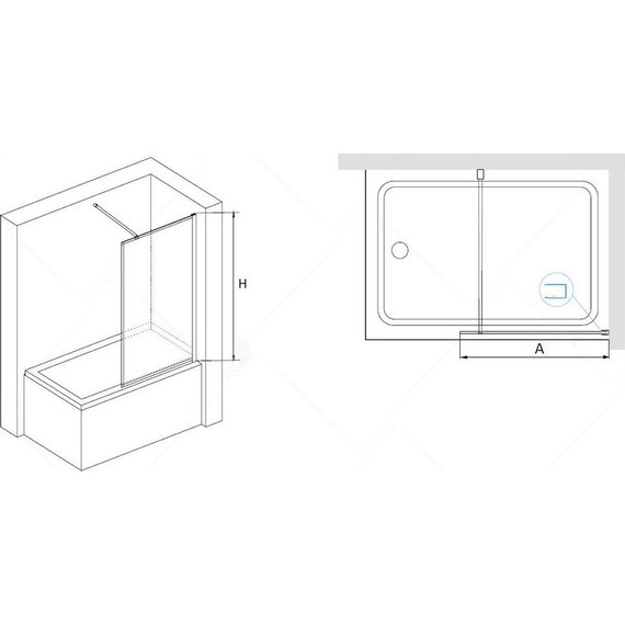 Шторка для ванны RGW SC-058B 60 см 3711058608-14 (стекло 8 мм), черный/прозрачное фото 2