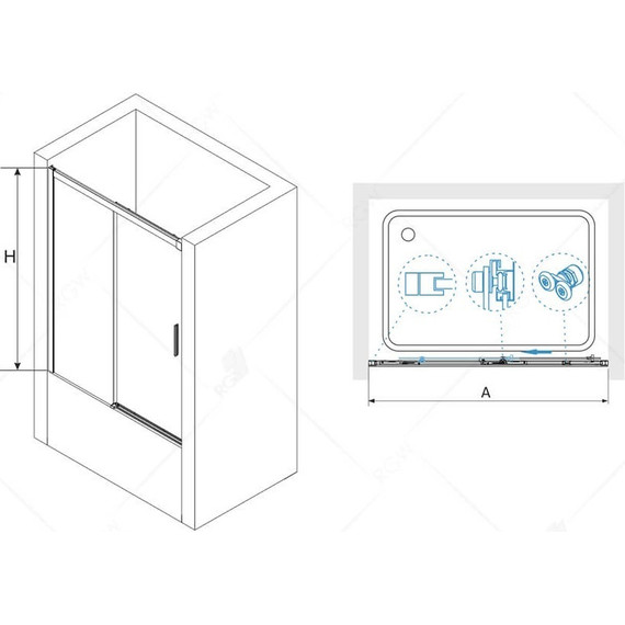 Шторка для ванны RGW SC-45 170 см 34114517-11, хром/прозрачное фото 3