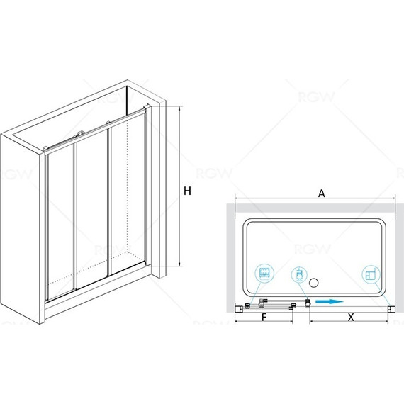 Душевая дверь RGW CL-11 150 см 04091150-11, хром/прозрачное фото 3
