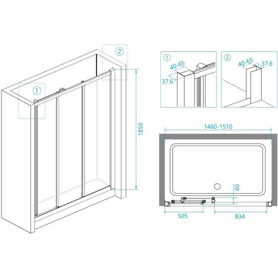 Душевая дверь RGW CL-11 150 см 04091150-11, хром/прозрачное фото 4