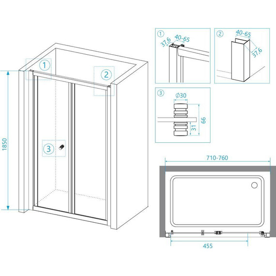 Душевая дверь RGW CL-21 75 см 04092175-11, хром/прозрачное - 4 Душевая дверь RGW CL-21 75 см 04092175-11, хром/прозрачное фото 4