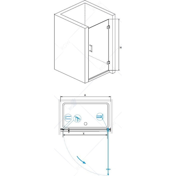 Душевая дверь RGW HO-011B 60 см 350601106-34 (стекло 8 мм), черный/тонированное - 7 Душевая дверь RGW HO-011B 60 см 350601106-34 (стекло 8 мм), черный/тонированное фото 7