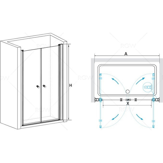 Душевая дверь RGW PA-04 80 см 04080408-11, хром/прозрачное - 3 Душевая дверь RGW PA-04 80 см 04080408-11, хром/прозрачное фото 3