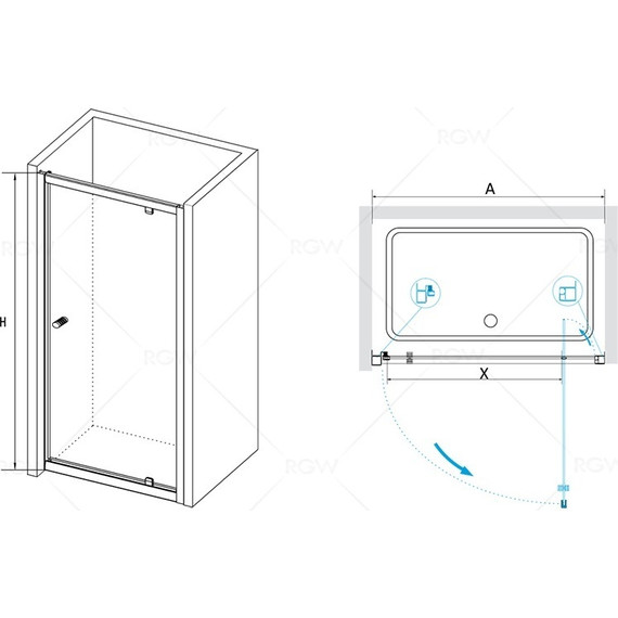 Душевая дверь RGW PA-05 70 см 04080507-11, хром/прозрачное - 3 Душевая дверь RGW PA-05 70 см 04080507-11, хром/прозрачное фото 3