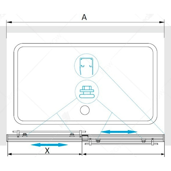 Душевая дверь RGW TO-10 200 см 01071020-11 (стекло 8 мм), хром/прозрачное фото 3