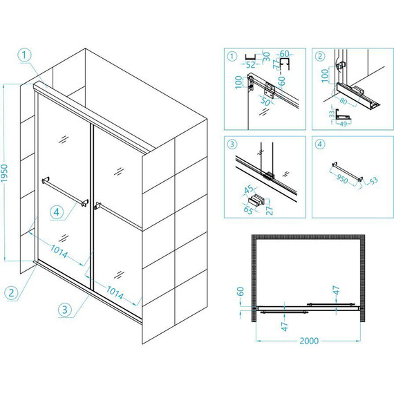 Душевая дверь RGW TO-10 200 см 01071020-11 (стекло 8 мм), хром/прозрачное фото 5