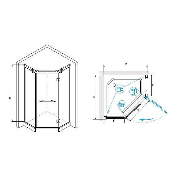 Душевое ограждение RGW VI-81 100х100 см 02048100-18 (стекло 8 мм), белый/золото/прозрачное фото 8