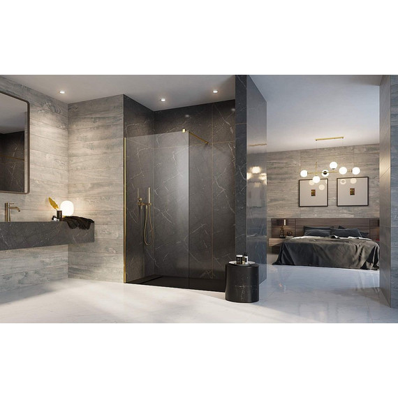 Душевая перегородка Radaway Modo New Gold II 150x200 см 389154-09-01 (стекло 8 мм), золото/прозрачное фото 2