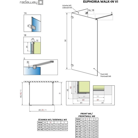 Душевое ограждение Radaway Euphoria Walk-in VI 110x90 см (стекло 8 мм), хром/прозрачное - 11 Душевое ограждение Radaway Euphoria Walk-in VI 110x90 см (стекло 8 мм), хром/прозрачное фото 11
